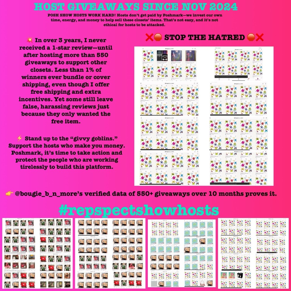 HOST GIVEAWAYS POSH SUPPORT YOUR HARD WORKING HOSTS #stopthegivvygoblinMAHAM